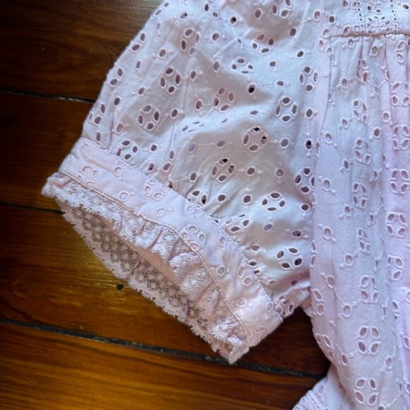 J. Crew Button-front mini dress in eyelet lace in Pink - Picture 5 of 7